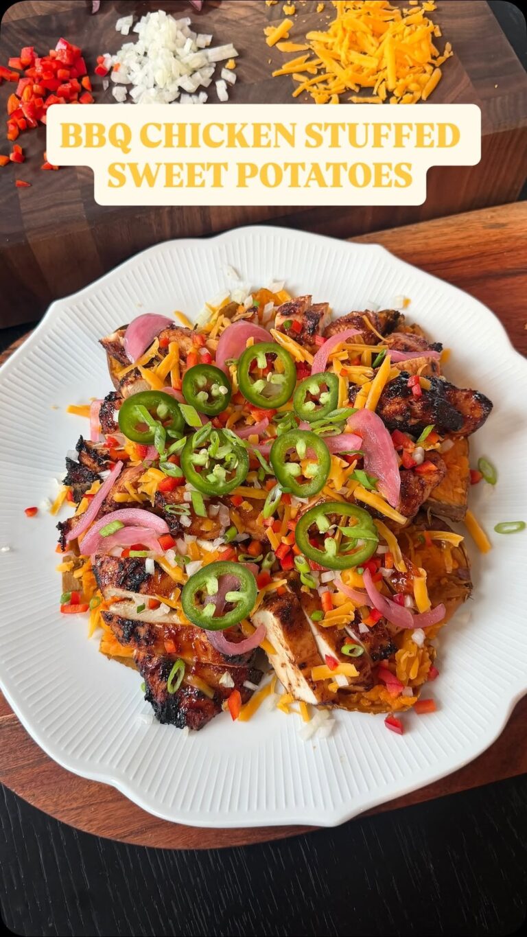 BBQ Chicken Stuffed Sweet Potatoes