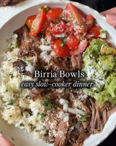 Birria Beef Bowls with Cilantro Lime Rice