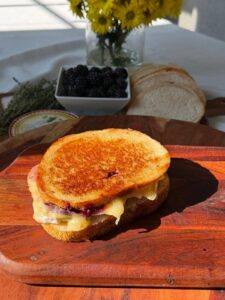 Blackberry Brie Prosciutto Grilled Cheese