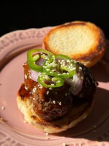 Bourbon Peach Crockpot Meatballs