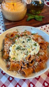 Creamy Burrata Vodka Rigatoni (for One)