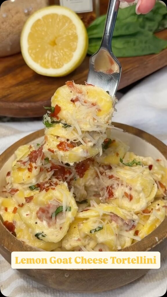 Creamy Lemon Goat Cheese Tortellini
