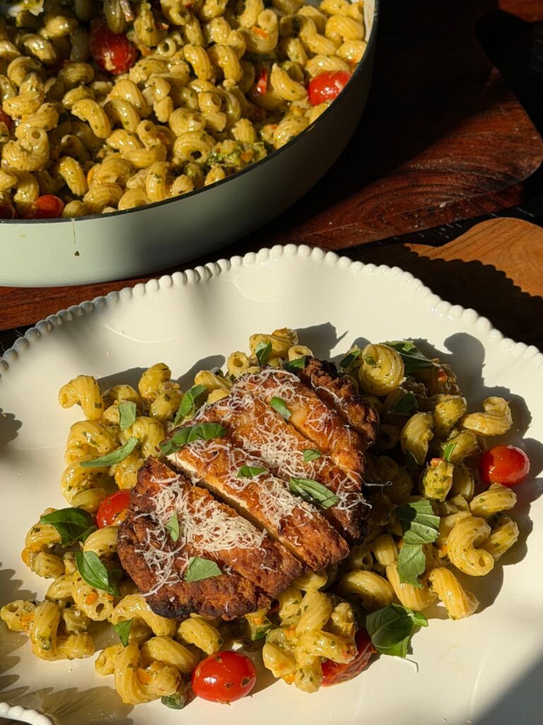 Creamy Pesto Garden Pasta