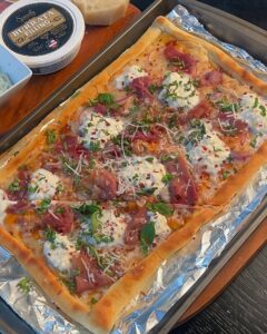 Fig Jam, Prosciutto, and Stracciatella Pizza