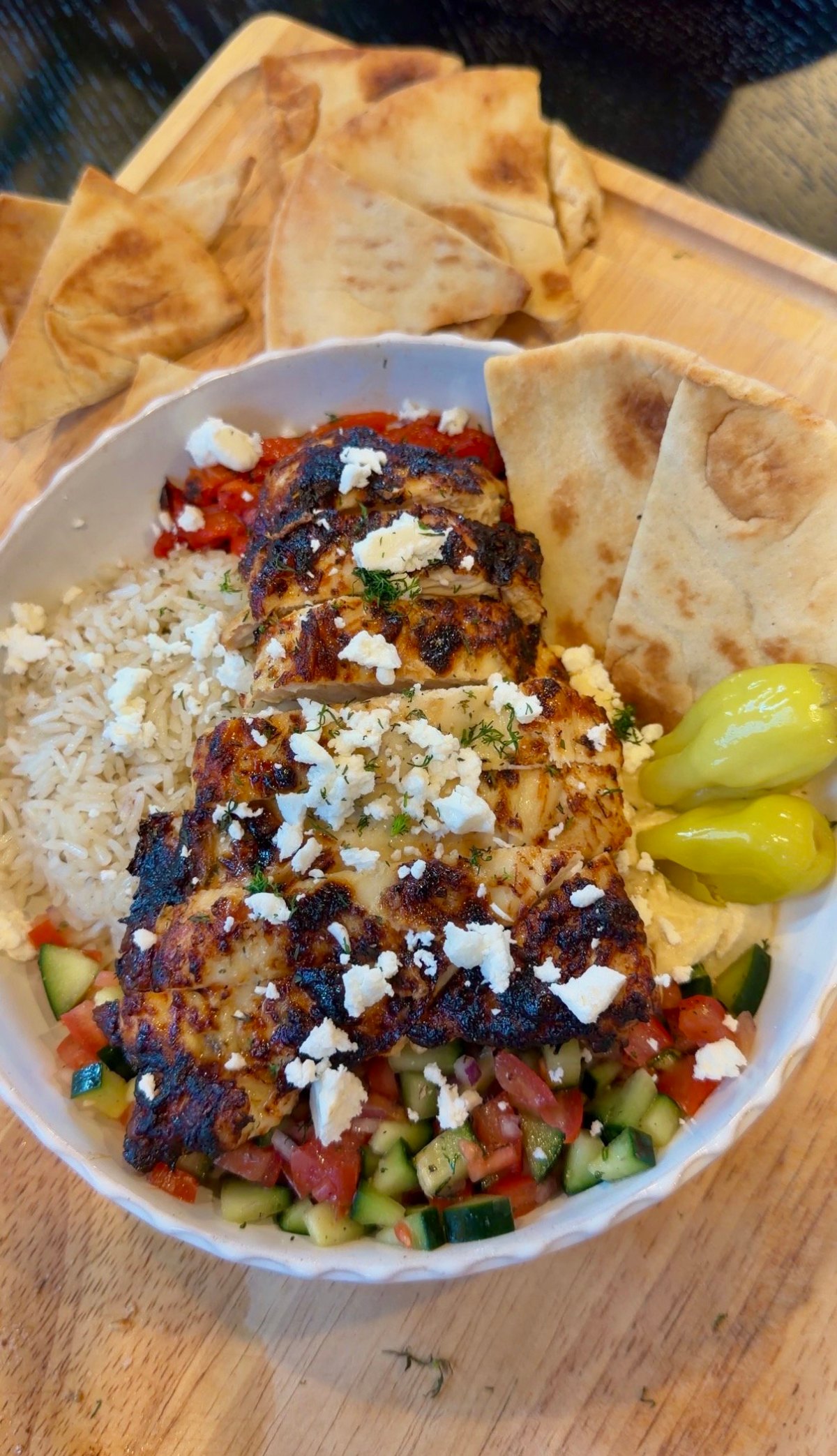 Greek Bowl with Air-Fried Greek Yogurt Chicken