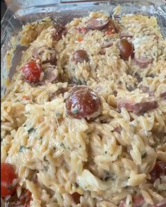 One-Pan Sausage & Burrata Orzo