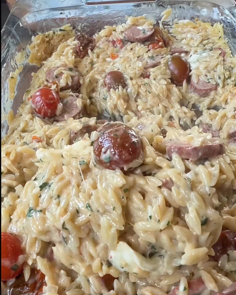 One-Pan Sausage & Burrata Orzo