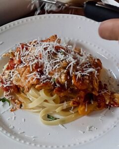 Roasted Tomato Burrata Pasta with Chicken