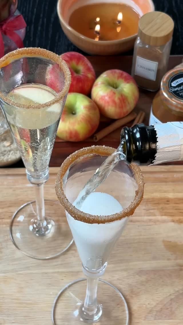 Salted Caramel Apple Cider Mimosas