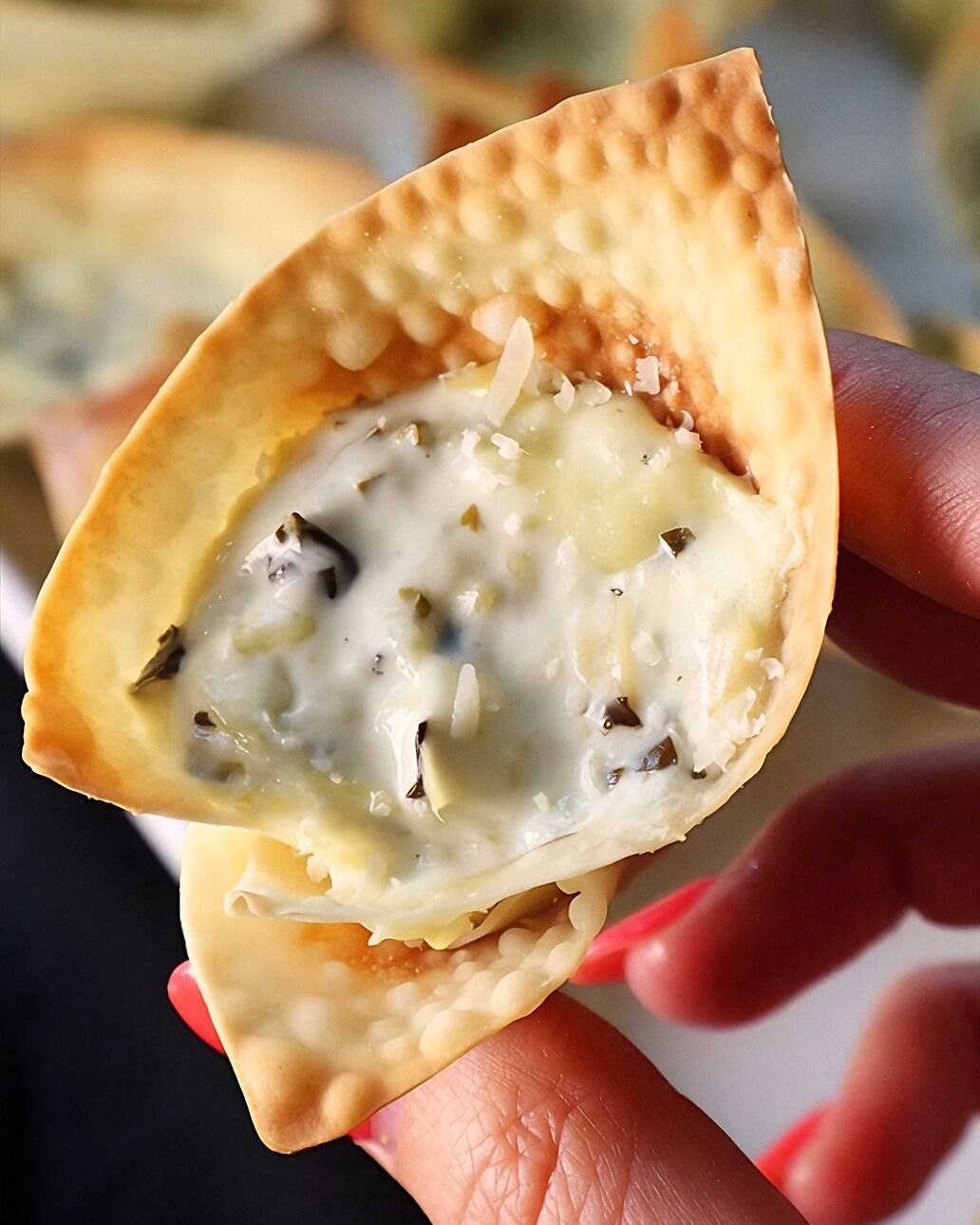 Spinach-Artichoke Wonton Cups