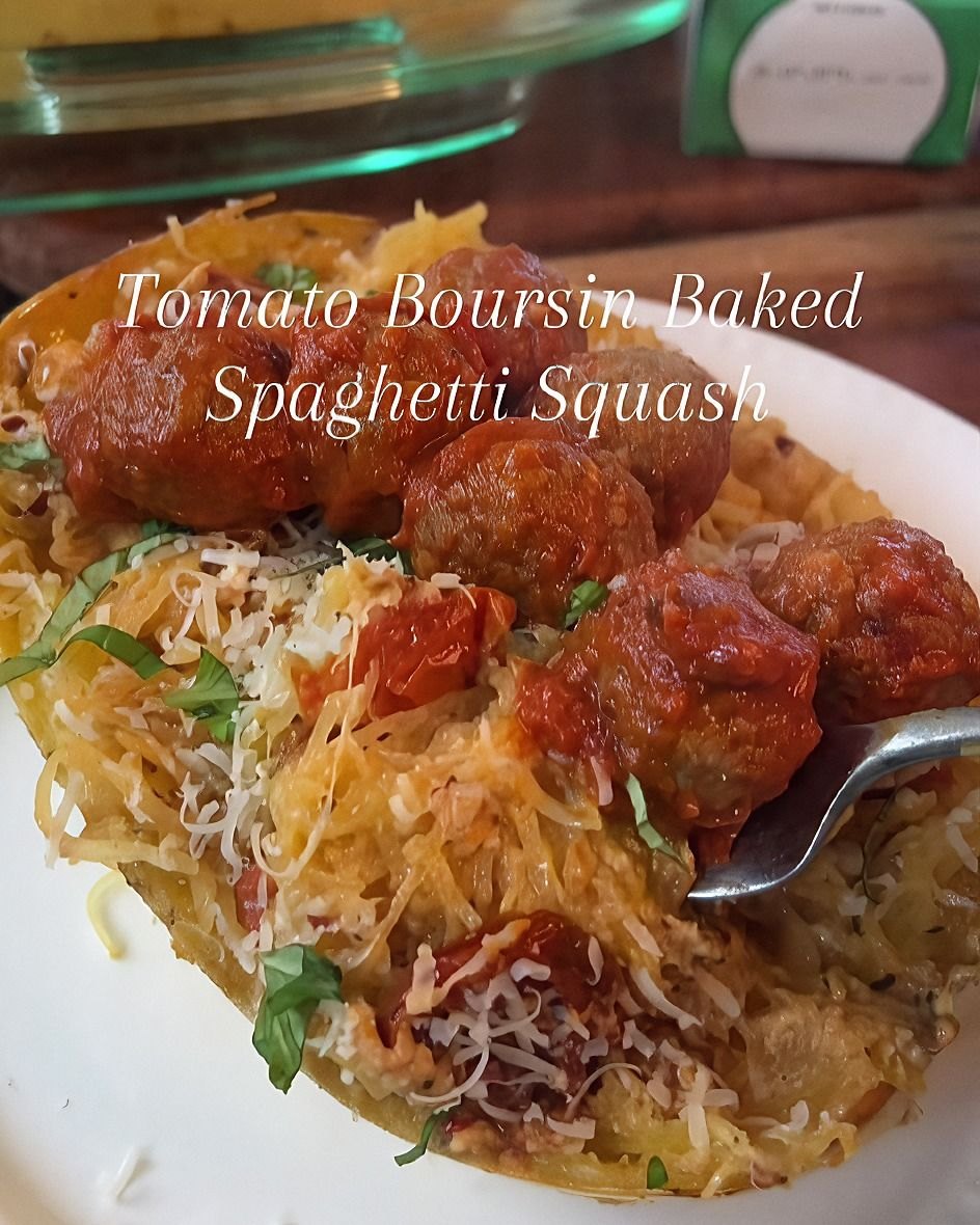 Tomato Boursin Baked Spaghetti Squash